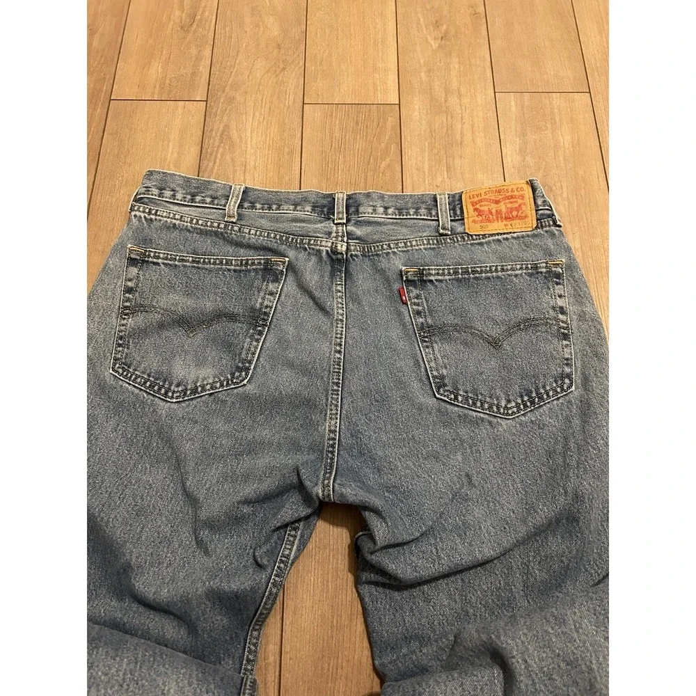 Levi's 505 Jeans Men's 40x30 Blue Denim Regular Fit Straight Light Wash Cotton